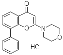 structure of CAS# 934389-88-5, 2-(4-Morpholinyl)-8-phenyl-4H-1-benzopyran-4-one hydrochloride