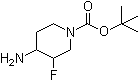 structure of CAS# 934536-10-4, 1-(叔丁氧羰基)-3-氟-4-氨基哌啶