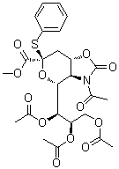 structure of CAS# 934591-76-1, (3aR,4R,6R,7aS)-3-乙酰基六氢-2-氧代-6-(苯硫基)-4-[(1S,2R)-1,2,3-三(乙酰氧基)丙基]-4H-吡喃并[3,4-d]恶唑-6-羧酸甲酯