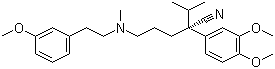 CAS # 93468-88-3, (R)-Devapamil, (+)-Desmethoxyverapamil, (+)-Devapamil, (R)-(+)-Devapamil, (R)-3,4-Dimethoxy-alpha-[3-[[2-(3-methoxyphenyl)ethyl]methylamino]propyl]-alpha-(1-methylethyl)benzeneacetonitrile