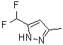 5-(二氟甲基)-3-甲基-1H-吡唑分子结构 (CAS 934759-09-8)