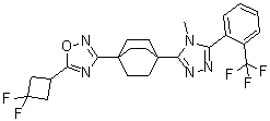 structure of CAS# 935273-79-3, 5-(3,3-二氟环丁基)-3-[4-[4-甲基-5-[2-(三氟甲基)苯基]-4H-1,2,4-三唑-3-基]双环[2.2.2]辛烷-1-基]-1,2,4-恶二唑
