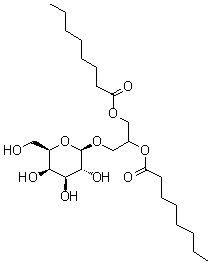 2,3-二[(1-氧代辛基)氧基]丙基 beta-D-吡喃半乳糖苷分子结构 (CAS 935534-59-1)