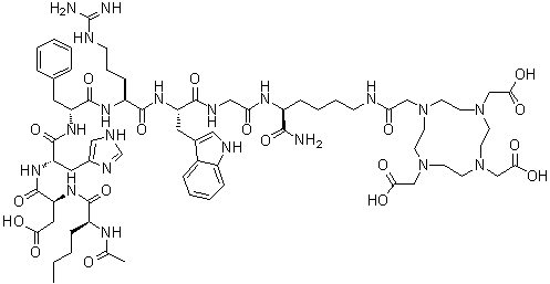 CAS # 935886-72-9, N-Acetyl-L-norleucyl-L-alpha-aspartyl-L-histidyl-D-phenylalanyl-L-arginyl-L-tryptophylglycyl-N6-[2-[4,7,10-tris(carboxymethyl)-1,4,7,10-tetraazacyclododec-1-yl]acetyl]-L-lysinamide