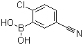 2-氯-5-氰基苯硼酸分子结构 (CAS 936249-33-1)