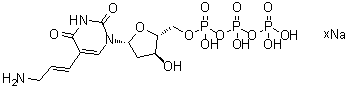 structure of CAS# 936327-10-5, 5-(3-氨基-1-丙烯-1-基)-2'-脱氧尿苷 5'-(四氢三磷酸酯)钠盐