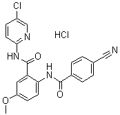 N-(5-氯-2-吡啶基)-2-[(4-氰基苯甲酰基)氨基]-5-甲氧基苯甲酰胺盐酸盐分子结构 (CAS 936539-81-0)
