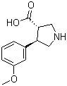 CAS 登录号：937692-64-3, (3S,4R)-4-(3-甲氧基苯基)吡咯烷-3-羧酸