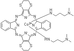 CAS # 93940-96-6, (OC-6-12)-Bis(N,N-dimethyl-1,3-propanediamine-N')[2,3,16,17-tetrahydro-29H,31H-dibenzo[b,l]bis[1,4]dithiino[2,3-g:2',3'-q]porphyrazinato(2-)-N29,N30,N31,N32]cobalt
