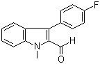 3-(4-氟苯基)-1-甲基-1H-吲哚-2-甲醛分子结构 (CAS 93957-42-7)