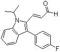 structure of CAS# 93957-50-7, (E)-3-[3'-(4''-Fluorophenyl)-1'-(1''-methylethyl)-1H-indol-2''-yl]-2-propnal