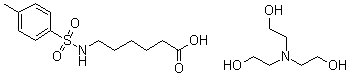 三乙醇胺 6-[[(4-甲基苯基)磺酰基]氨基]己酸盐分子结构 (CAS 93981-14-7)