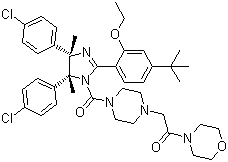 2-[4-[[(4S,5R)-4,5-双(4-氯苯基)-2-[4-(1,1-二甲基乙基)-2-乙氧基苯基]-4,5-二氢-4,5-二甲基-1H-咪唑-1-基]羰基]-1-哌嗪基]-1-(4-吗啉基)乙酮分子结构 (CAS 939981-37-0)