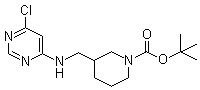 structure of CAS# 939986-78-4, 3-[[(6-氯-4-嘧啶基)氨基]甲基]-1-哌啶甲酸叔丁酯