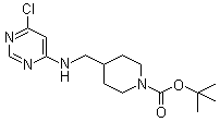 CAS # 939986-79-5, tert-Butyl 4-[[(6-chloropyrimidin-4-yl)amino]methyl]piperidine-1-carboxylate, 4-[[(6-Chloro-4-pyrimidinyl)amino]methyl]-1-piperidinecarboxylic acid tert-butyl ester