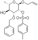 烯丙基 3-O-苄基-2-O-对甲苯磺酰基-alpha-L-吡喃鼠李糖苷分子结构 (CAS 940274-22-6)