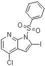 structure of CAS# 940948-30-1, 4-Chloro-2-iodo-1-(phenylsulfonyl)-1H-pyrrolo[2,3-b]pyridine