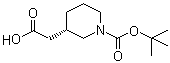 (3S)-1-[叔丁氧羰基]-3-哌啶乙酸分子结构 (CAS 941289-27-6)