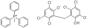 甲基三苯基鏻 2,2'-亚甲基二[3,4,6-三氯苯酚]盐分子结构 (CAS 94201-81-7)