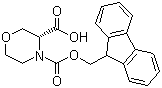 (3R)-3,4-吗啉二羧酸 4-(9H-芴-9-甲基)酯分子结构 (CAS 942153-03-9)