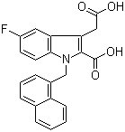 structure of CAS# 942191-15-3, 2-羧基-5-氟-1-(1-萘基甲基)-1H-吲哚-3-乙酸