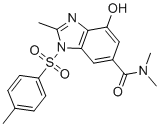 structure of CAS# 942195-86-0, 4-Hydroxy-N,N,2-trimethyl-1-[(4-methylphenyl)sulfonyl]-1H-benzimidazole-6-carboxamide