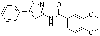 3,4-二甲氧基-N-(5-苯基-1H-吡唑-3-基)苯甲酰胺分子结构 (CAS 942655-44-9)