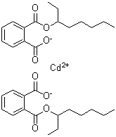 1,2-苯二甲酸单(1-乙基己基)酯镉盐分子结构 (CAS 94275-93-1)