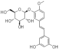 5-[(1E)-2-(3,5-二羟基苯基)乙烯基]-2-甲氧基苯基 beta-D-分子结构 (CAS 94356-22-6)