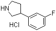 3-(3-氟苯基)吡咯烷盐酸盐分子结构 (CAS 943843-61-6)