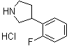 3-(2-氟苯基)吡咯烷盐酸盐分子结构 (CAS 943843-62-7)