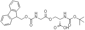 N-[叔丁氧羰基]-O-[N-[芴甲氧羰基]甘氨酰]-L-丝氨酸分子结构 (CAS 944283-06-1)