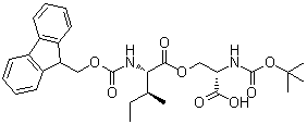 N-[叔丁氧羰基]-O-[N-[芴甲氧羰基]-L-异亮氨酰]-L-丝氨酸分子结构 (CAS 944283-10-7)