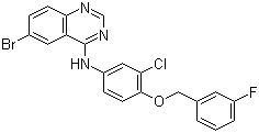 6-溴-N-[3-氯-4-[(3-氟苯基)甲氧基]苯基]喹唑啉-4-胺分子结构 (CAS 944549-41-1)