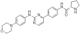 (2S)-N-[4-[2-[[4-(4-吗啉基)苯基]氨基]-4-嘧啶基]苯基]-2-吡咯烷甲酰胺分子结构 (CAS 945755-56-6)