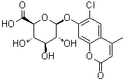 6-氯-4-甲基-2-氧代-2H-1-苯并吡喃-7-基 beta-D-吡喃葡糖苷酸分子结构 (CAS 947175-17-9)
