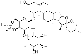 CAS # 94898-61-0, (1beta,3beta,25R)-3-Hydroxyspirost-5-en-1-yl 6-deoxy-2-O-(6-deoxy-alpha-L-mannopyranosyl)-beta-D-galactopyranoside 4-(hydrogen sulfate)