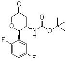 N-[(2R,3S)-2-(2,5-二氟苯基)四氢-5-氧代-2H-吡喃-3-基]氨基甲酸叔丁酯分子结构 (CAS 951127-25-6)