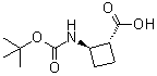 (1R,2R)-2-[[叔丁氧羰基]氨基]环丁烷羧酸分子结构 (CAS 951173-38-9)