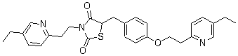 5-[4-[2-(5-乙基吡啶-2-基)乙氧基]苄基]-3-[2-(5-乙基吡啶-2-基)乙基]噻唑烷-2,4-二酮分子结构 (CAS 952188-00-0)
