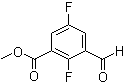 2,5-二氟-3-甲酰基苯甲酸甲酯分子结构 (CAS 952480-00-1)