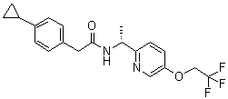 4-环丙基-N-[(1R)-1-[5-(2,2,2-三氟乙氧基)-2-吡啶基]乙基]苯乙酰胺分子结构 (CAS 953778-63-7)