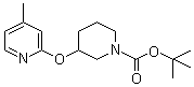 3-[(4-甲基-2-吡啶基)氧基]-1-哌啶甲酸叔丁酯分子结构 (CAS 954228-61-6)