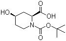 structure of CAS# 955016-25-8, (2S,4R)-4-Hydroxypiperidine-1,2-dicarboxylic acid 1-(tert-butyl) ester