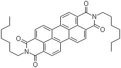 structure of CAS# 95689-91-1, N,N'-Bis(n-heptyl)-3,4,9,10-perylenedicarboximide