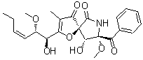 CAS # 956904-34-0, 11-O-Methylpseurotin A, (5S,8S,9R)-8-Benzoyl-9-hydroxy-2-[(1S,2S,3Z)-1-hydroxy-2-methoxy-3-hexen-1-yl]-8-methoxy-3-methyl-1-oxa-7-azaspiro[4.4]non-2-ene-4,6-dione