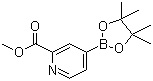 CAS # 957062-72-5, 2-Methoxycarbonylpyridine-4-boronic acid pinacol ester, 4-(4,4,5,5-Tetramethyl-1,3,2-dioxaborolan-2-yl)-2-pyridinecarboxylic acid methyl ester