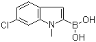 structure of CAS# 957066-11-4, 6-氯-1-甲基吲哚-2-硼酸