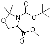(R)-(+)-3-(叔-丁氧羰基)-2,2-二甲基-4-恶唑烷羧酸甲酯分子结构 (CAS 95715-86-9)
