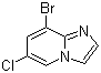 structure of CAS# 957187-27-8, 8-Bromo-6-chloroimidazo[1,2-a]pyridine